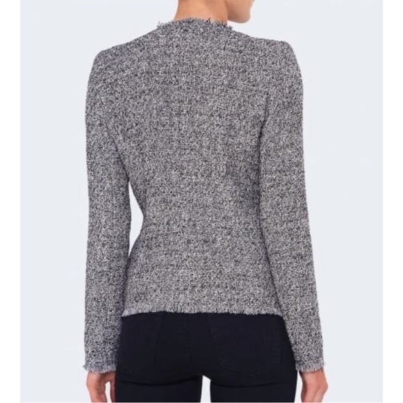 IRO Carlota Asymmetrical Zip Tweed Boucle Jacket sz. 8 - Picture 5 of 12